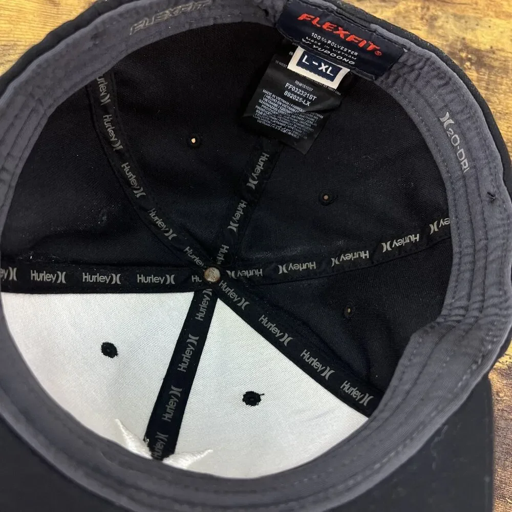 Hurley H20-Dri L-XL Black Fitted Hat Baseball Cap